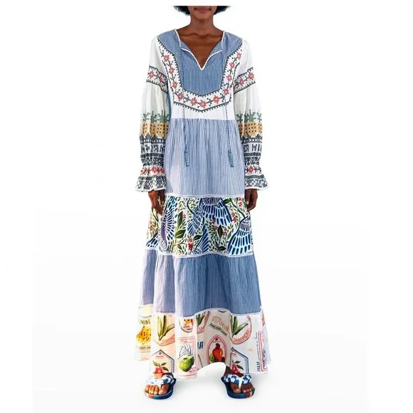 🥭FARM Rio Pineapple Beach Embroidered Maxi Dress - Picture 3 of 12